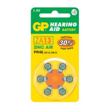 GP ZA13 Zinc Air Hearing Aid Battery 6 Pack
