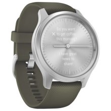 Garmin vivomove Style Moss Green Silicone with Silver Hardware