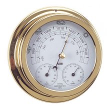 Anvi Barometer, Thermometer, Hygrometer-Polished Brass & Lacquered-Circular