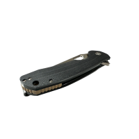 (image for) LL-M390-G10BLK H.BADGER LEAF M 390 L/R LARGE - G10 BLACK/TAN B.S
