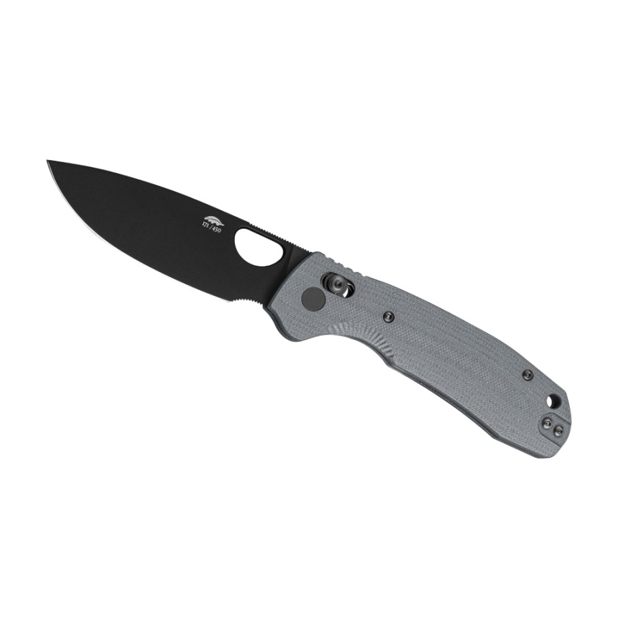 (image for) HB CROSS-BOLT DROP-POINT MED-LARGE D2 BLADE BLK PVD G10 GREY