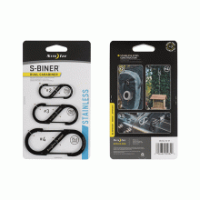 Nite Ize S-Biner S/Steel Double Gated Carabiner - 3 Pk - Black (SB234-03-01)