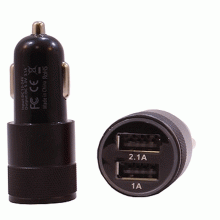 SupaLed 12V Cig. Lighter 2x USB 1a & 2a - Black