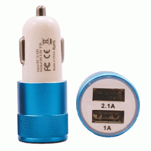 SupaLed 12V Cig. Lighter 2x USB 1a & 2a - Blue