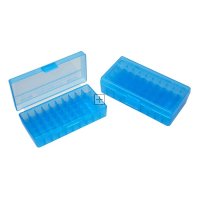 Mtm Ammo Box 38/357 Flip Top 50-RD Blue