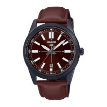 Casio Analog Red Dial Leather