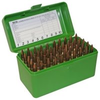 (image for) MTM Ammo Box 50 RD Rifle Flip-Top Green