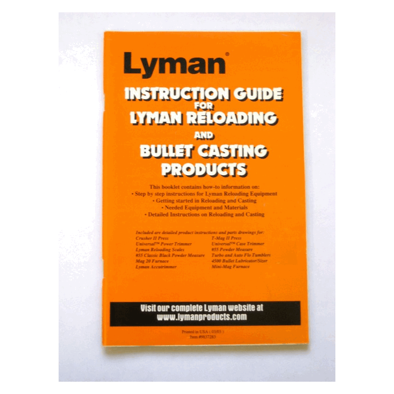 (image for) Lyman Reloading & Cast Bullet User Guide
