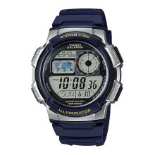 Casio Digital World Time Silver Watch