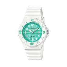 Casio Analog White Number Green Checkered Watch