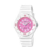 Casio Analog White Number Pink Checkered Watch