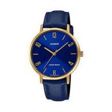 Casio Analog Round Case Blue Leather Watch