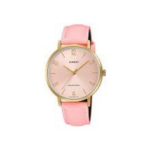 Casio Analog Round Case Pink Leather Watch