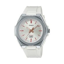 Casio Analog Metal Bezel White Watch