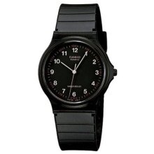 Casio Analog White Number Black Dial Watch