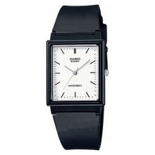 Casio Analog Black Rect. White Line Watch