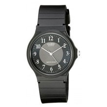 Casio Analog Round Black Dial White Watch