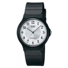 Casio Analog Round White Dial Black Watch