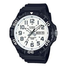 Casio Analog Rotating Bezel White Dial Watch- MRW-210H-7AVDF