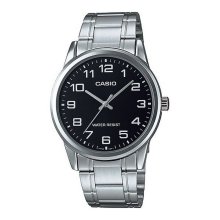 Casio Analog SS Black Number Dial Watch