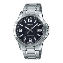 Casio Analog SS Date Black Dial Watch