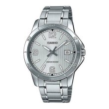 Casio Analog SS Date Silver Dial Watch - MTP-V004D-7B2UDF