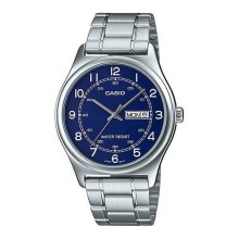 Casio Analog SS DD Roman Blue Dial Watch