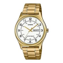 Casio Analog Gold DD Number White Dial Watch