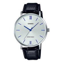 Casio Analog Black Leather Indice Watch