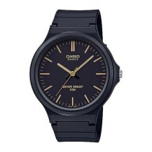 Casio Analog Black Dial Gold Lines Watch - MW-240-1E2VDF