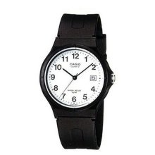 Casio Analog Round White Dial Black Watch - MW-59-7BUDF