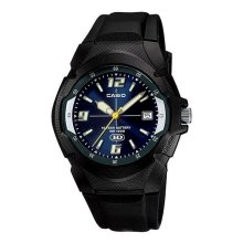 Casio Analog Blue Dial Black Resin Watch