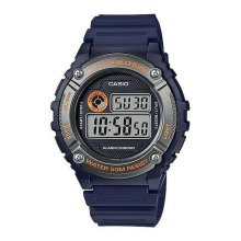 Casio Digital Blue Strap Grey Bezel Watch