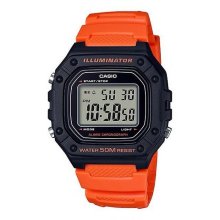 Casio Digital Black Case Orange Watch