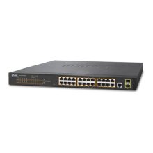 Planet IPv4, 24-Port Managed 802.3at POE+ Gigabit Ethernet Switch + 2-Port 100/1000X SFP (300W)