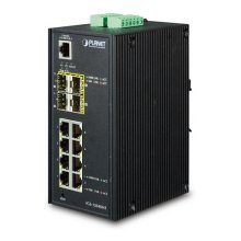 Planet IP30 Industrial 8* 1000TP + 4* 100/1000F SFP Full Managed Ethernet Switch (-40 to 75 degr
