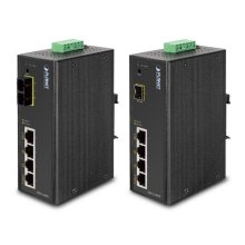 Planet IP30 4-Port/TP+1-Port Fiber(SFP) Web/Smart POE Industrial Fast Ethernet Switch (-10 to 60