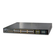 Planet IPv6 L2+/L4 24-Port 10/100/1000BaseT 802.3at PoE+ plus 2-Port 10G SFP+ Gigabit Ethernet s