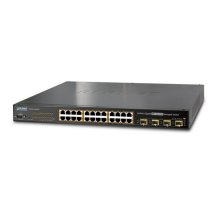 Planet IPv6 L2+/L4 Managed 24-Port 802.3at PoE+ Gigabit Ethernet Switch + 4-Port Shared SFP (220