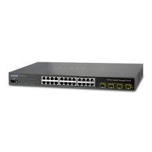 Planet 24-Port Gigabit with 4-Port SFP Layer 2/4 SNMP Managed Switch w/-48V Redundant PWR
