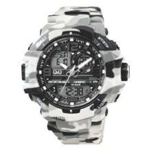 GW86J006Y Q&Q - Ana + Digi/Wht Camo/Day Date 10atm/Alrm /S/Watch /Dual time