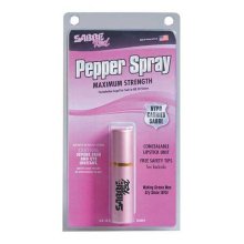 Sabre Pink Lipstock Pepper Spray - Small Clam